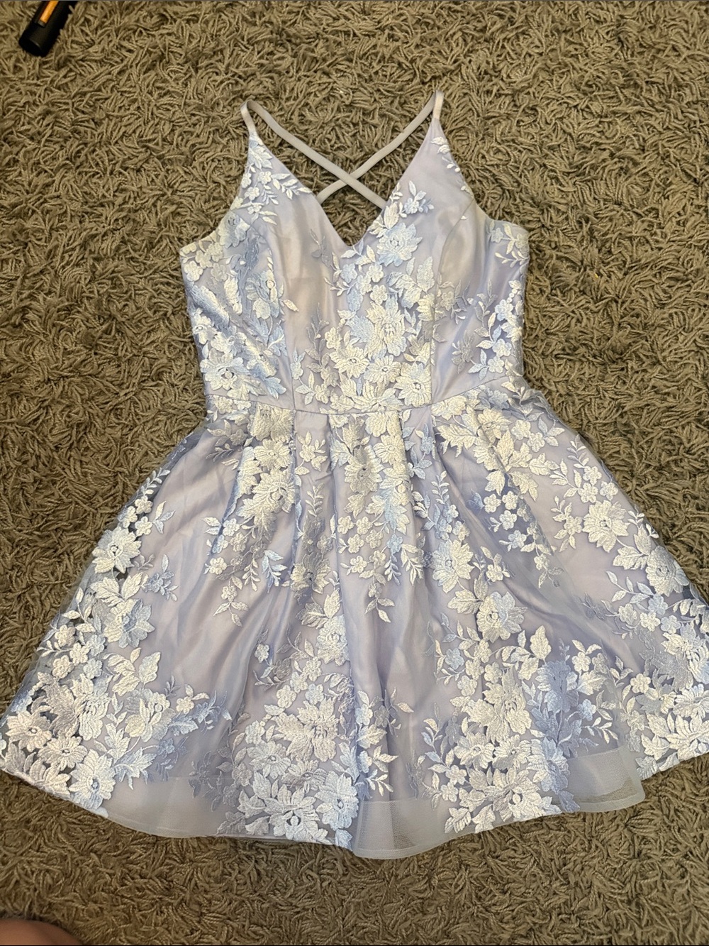 BCX Lilac Lace-Embellished Fit & Flare Mini Dress